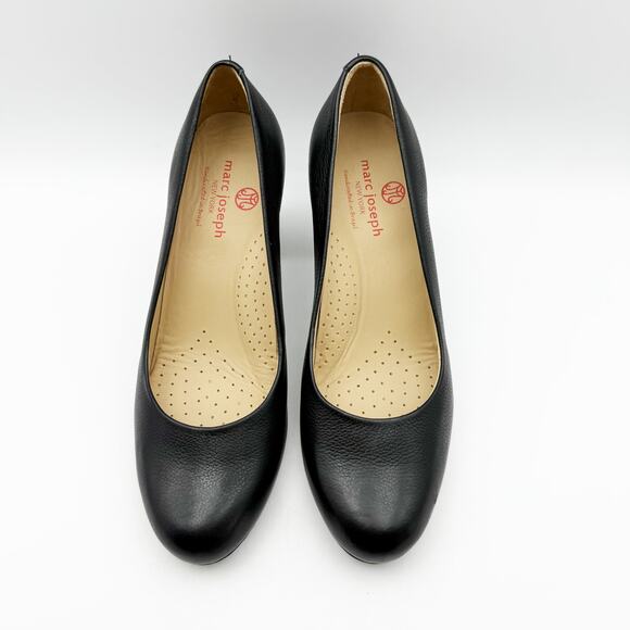 Marc Joseph New York Womens Midtown Pumps US 7 Black Leather Round Toe NIB - Picture 11 of 13